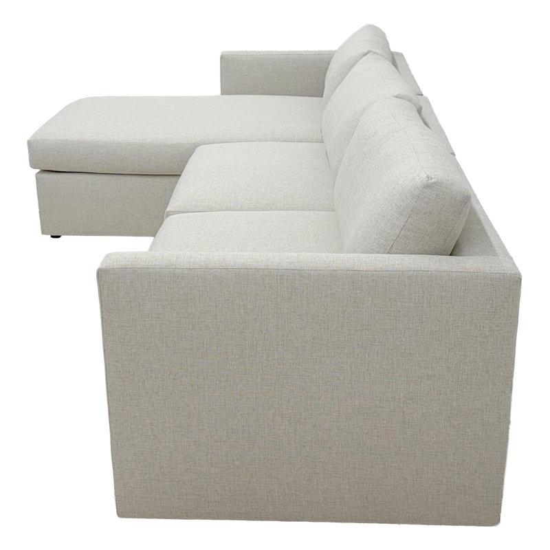 All Modern Left Facing Sectional No Ottoman--Truffle, Left Hand Facing