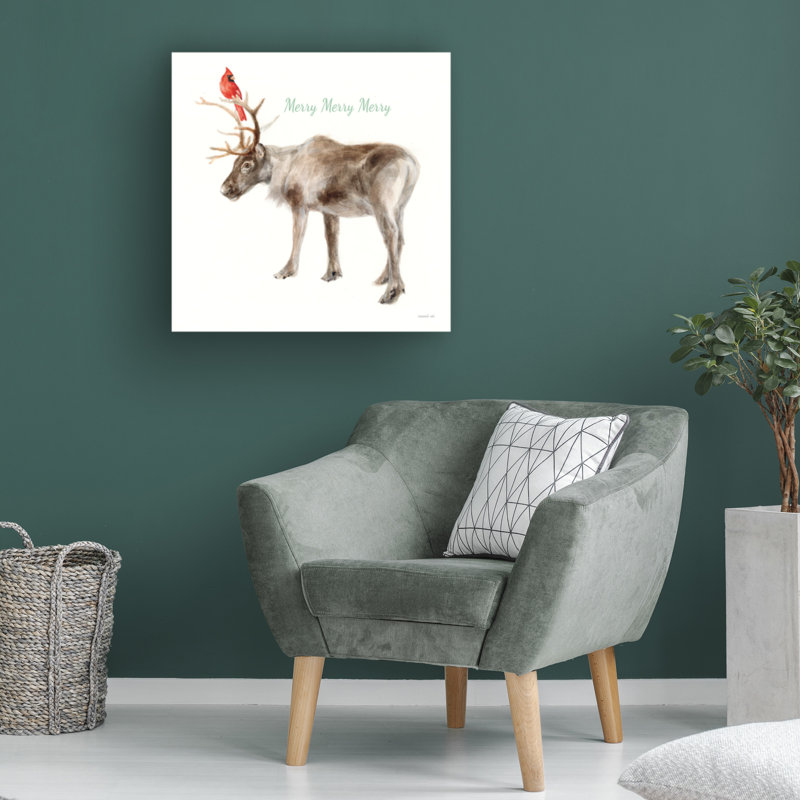 Art sur toile, «rouleau Danhui Nai Rindeer Friends», H 14 po x l 14 po