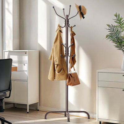 Freestanding Coat Rack,14- Hook Coat Rack,Steel Coat Racks, 3 Height Options,Arc Shaped Home Coat Hanger,Suitable for Bedrooms , Entryways and Hallway,for Storing Coats, Hats, and Bags.