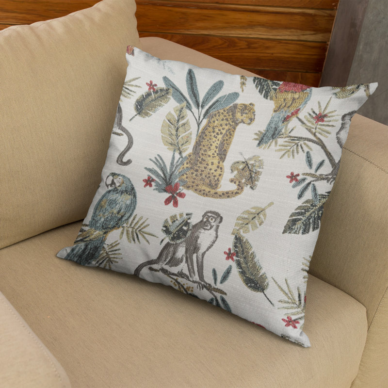Plutus Multi-Colour Jungle Luxury Throw Pillow Rectangular, 12" x 20"