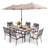 Leonard 6 - Person Patio Dining Set with Rectangular Table , Cushions Included-1448359424