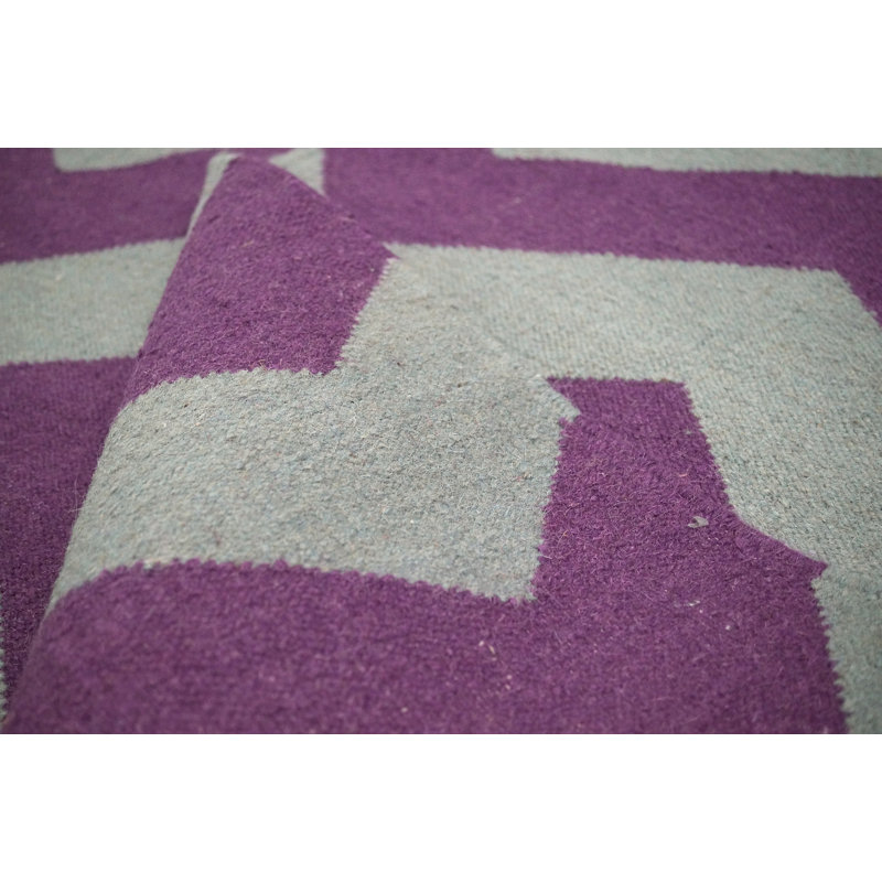 Tapis rose à chevrons Panama, 7 pi 6 po x 9 pi 6 po