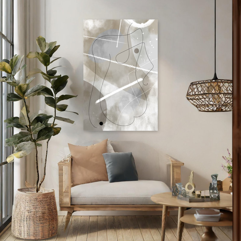 Art contemporain abstrait géométrique, H 48 po x l 32 po