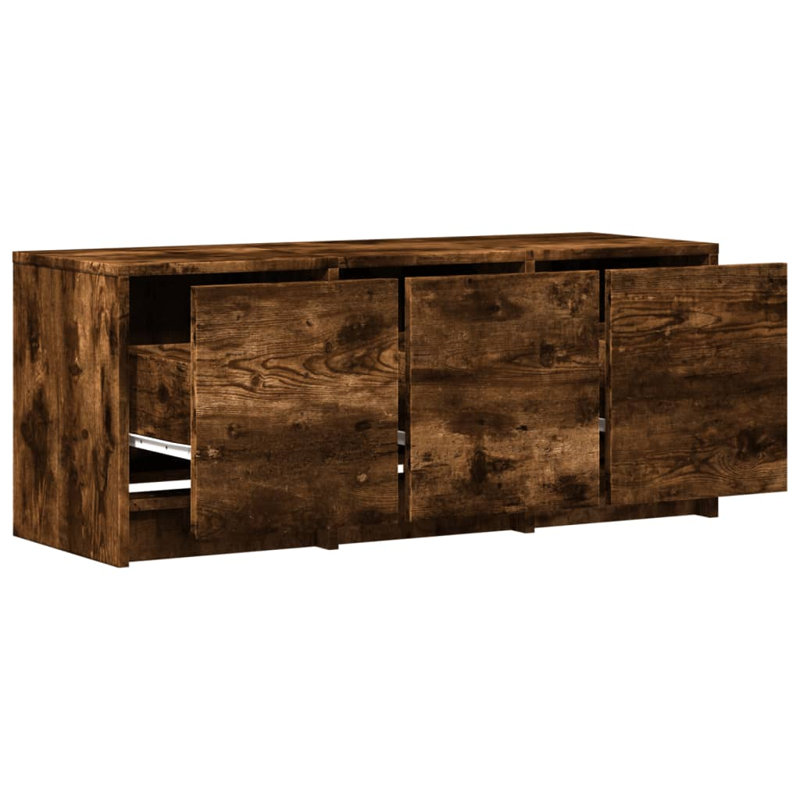 Cristien Unfinished TV Stand, 97cm, Smoked Oak