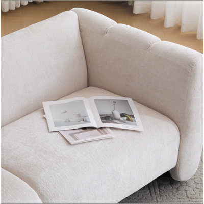 83" 3-Seater Boucle Sofa,Wave Design, Living Rooms,Bedrooms,Apartment Office