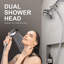 Double pomme de douche chromée à main 48 fonctions avec inverseur d'eau à 3 voies-64534033
