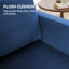 Causeuse rembourrée en velours de 60 po de style Mid-Century pour petite pièce-443170022