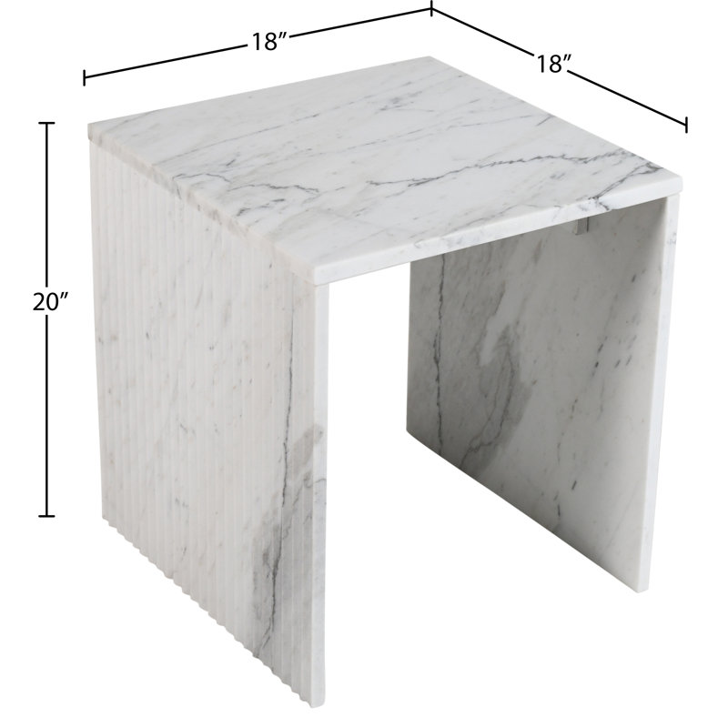Table de bout Jaloni, Marbre blanc