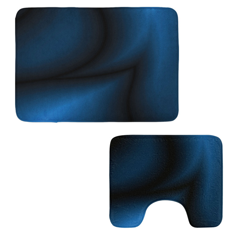  Tapis de salle de bain bleu marine 2 pièces