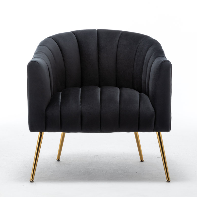 Velours capitonné large de 28 po Murrow, Velours noir, 1