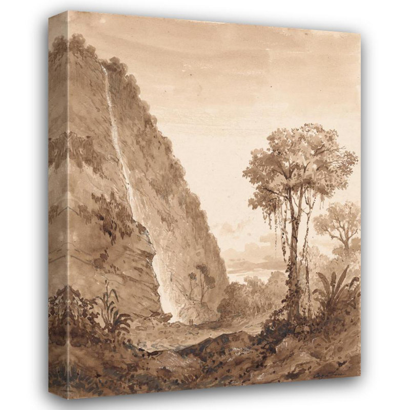 «Maraccas Waterfall» par Michel Jean Cazabon, reproduction d'art sur toile tendue avec châssis, H 24 po x l 17 po