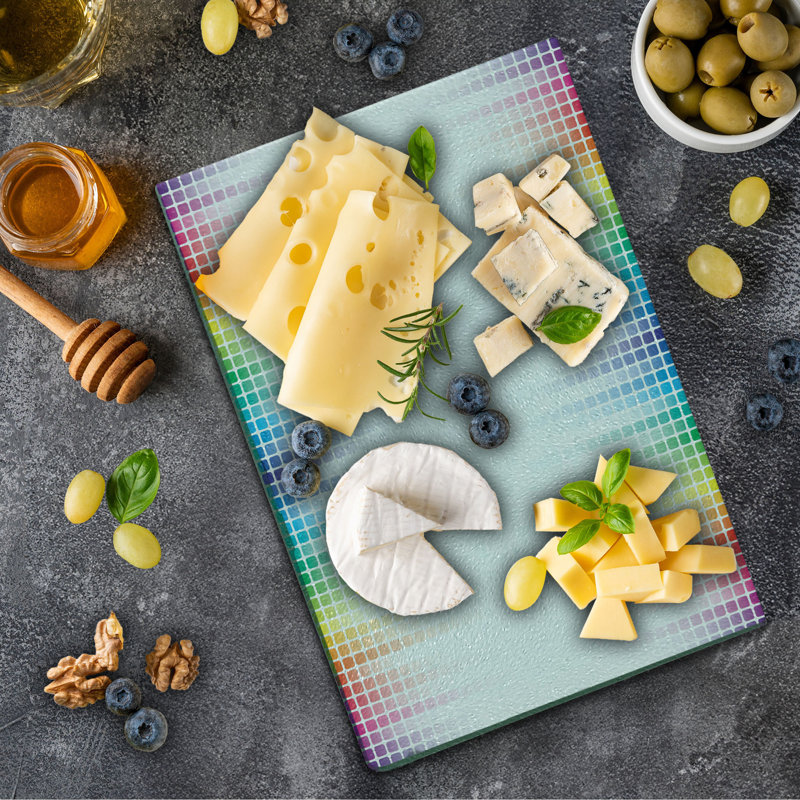 Multicolore planche à découper en verre trempé Ambesonne