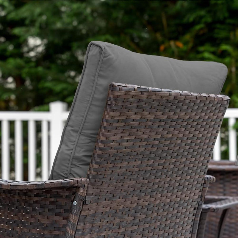 Imalai Wicker Patio Conversation Set with Cushions, Gray