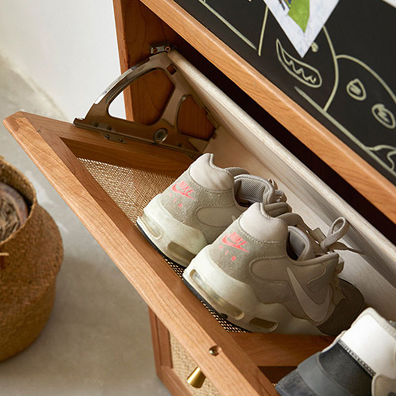 Rangement à chaussures en bois de cerisier