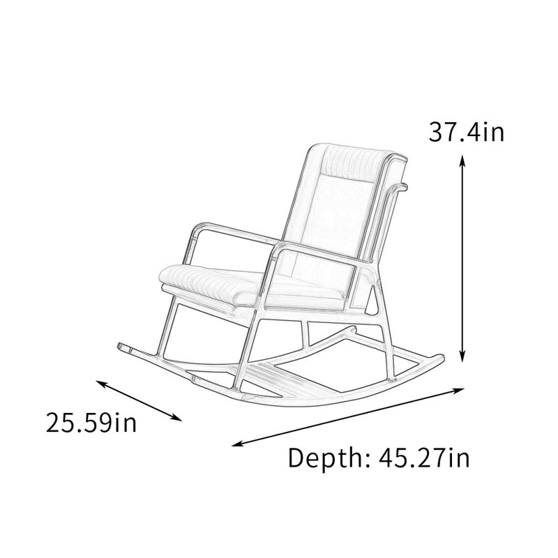 Chaise berçante en similicuir avec coussin éponge