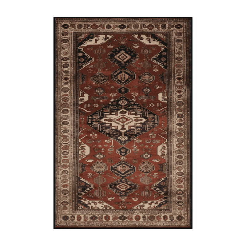 Tapis brun lavable à la machine, Rectangle 4pi x 6 pi