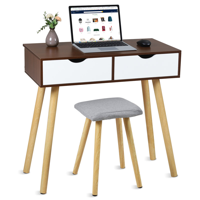Dava Writing Desk, Dark Natural Wood