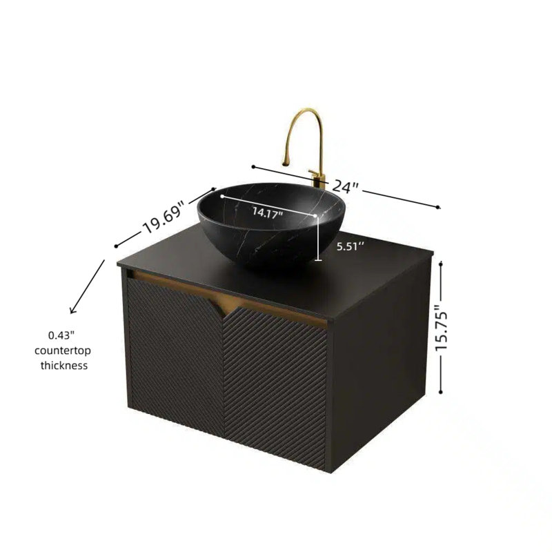Meuble-lavabo 24 po avec portes doubles en sergé 24 po