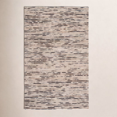 Cocci Natural Gray Hand-Loomed Striped Jute Rug
