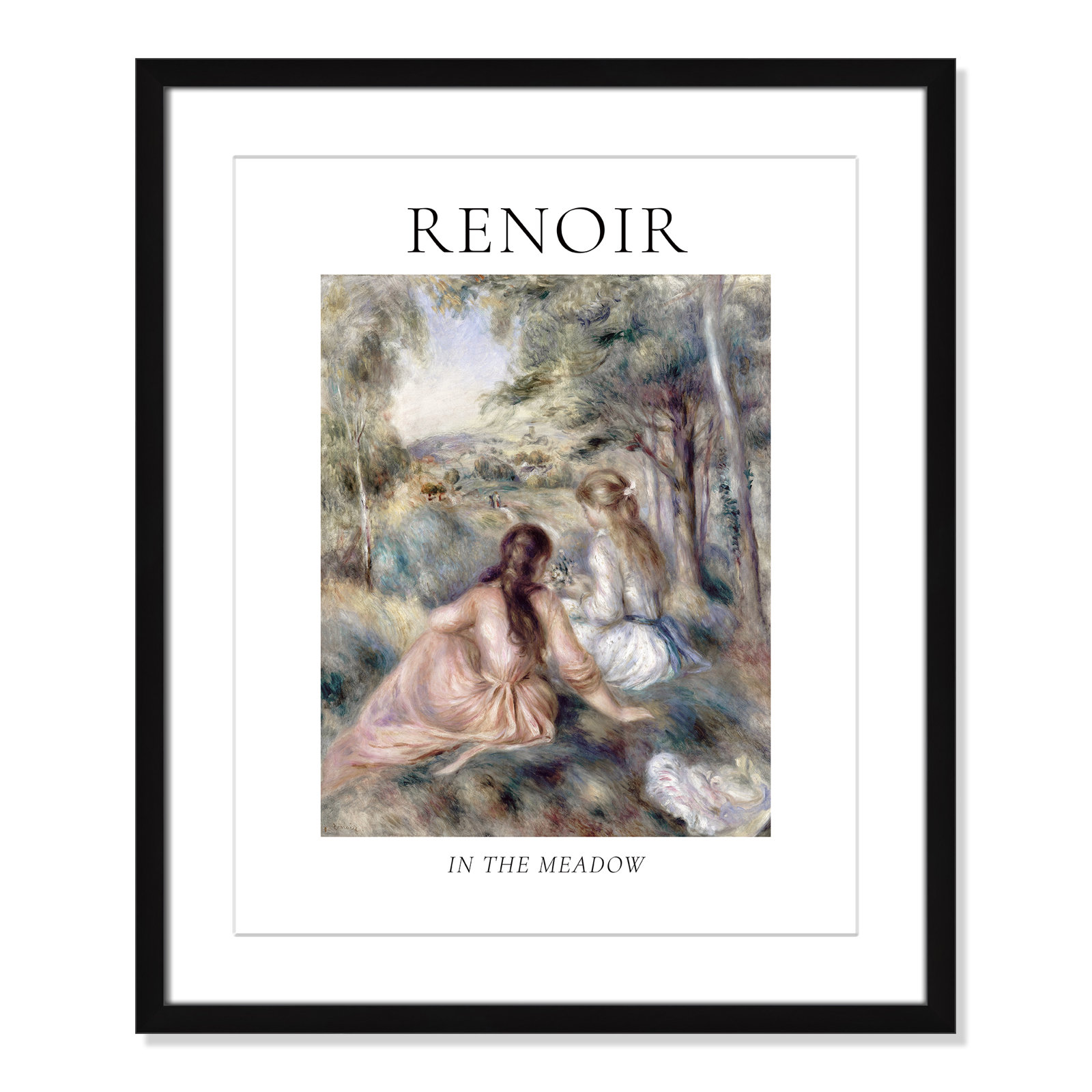 Old Masters Collection "In the Meadow" Print, Black Single Picture Frame, Yes, 25.5" H x 21.5" W x 1.25" D