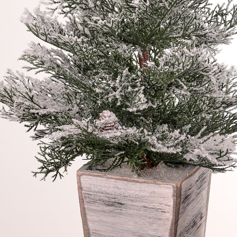 26'' Faux Cedar Tree in Wood Pot