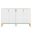 Buffet 59,74 "de luxe blanc et or avec rangement et portes géométriques-826357363