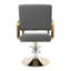 Fauteuil de coiffure gris à 360 ° avec tabouret gris-432037743
