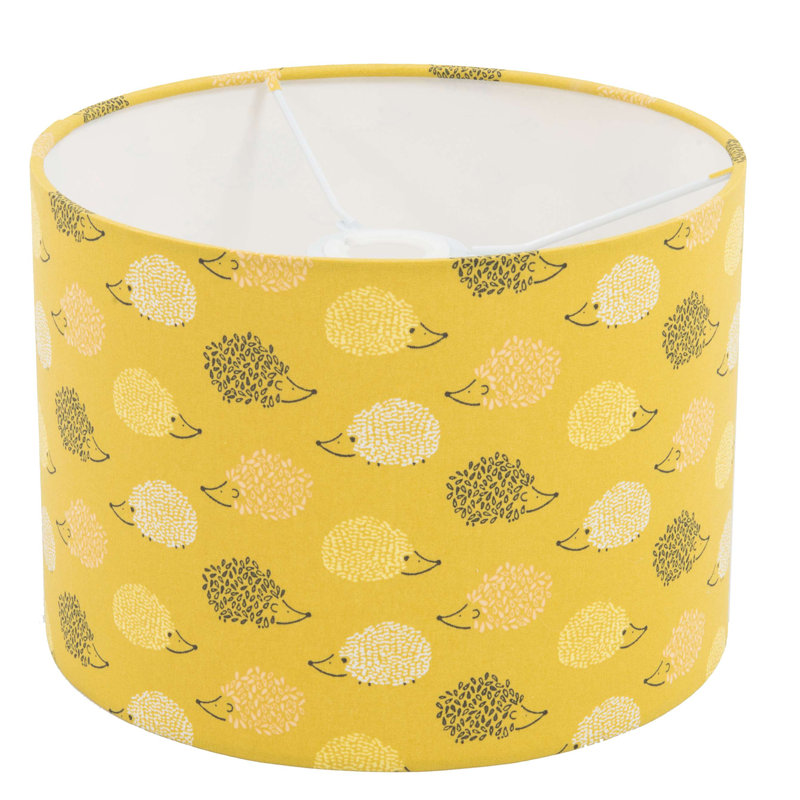 18cm H Cotton Drum Pendant Shade ( Screw On ) in Yellow, 18cm H x 20cm W x 20cm D