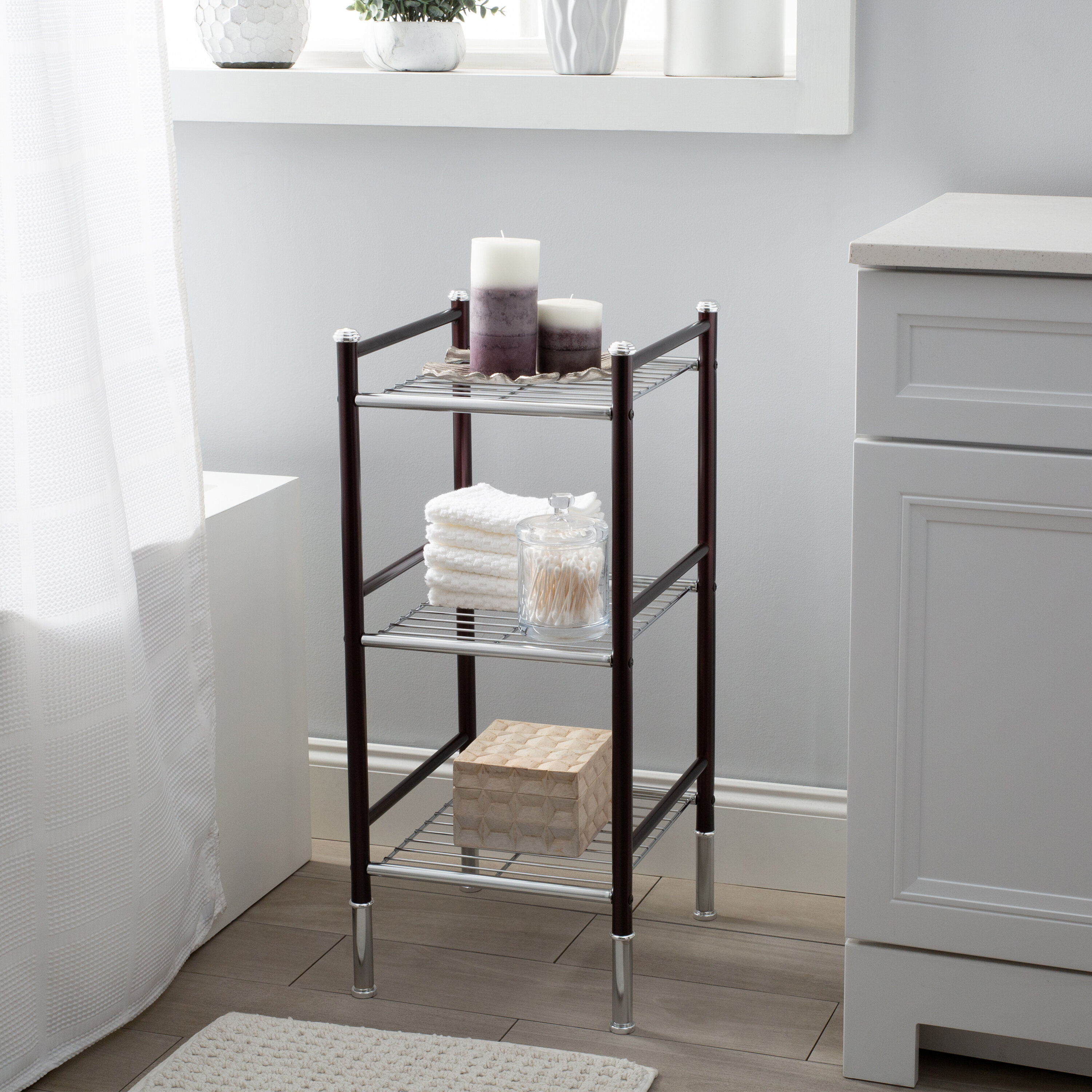 Hyeon Metal Freestanding Bathroom Shelves