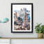 Valencia Skyline in Spain - Picture Frame Painting Print-56855271-56855280