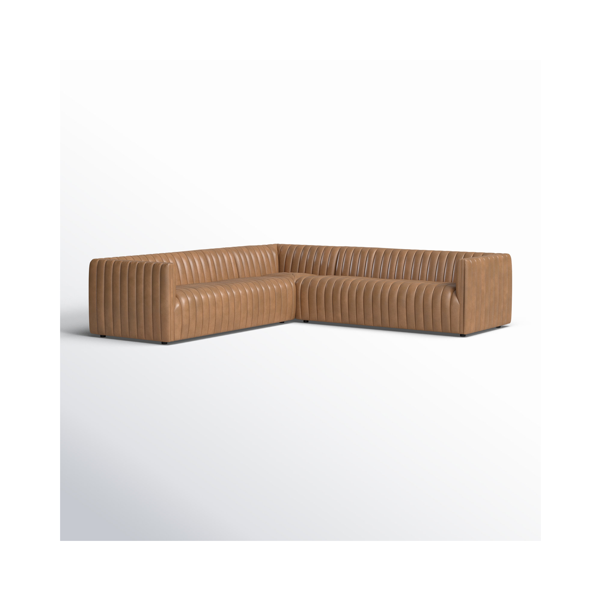 Brandt Upholstered L-Sectional, Palermo Drift Top Grain Leather