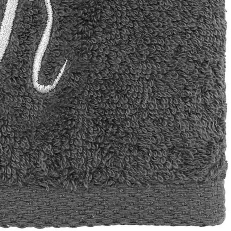 Winston Porter Granite/Silver Script Monogram Fingertip Towel Letter R