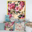 «Pink Vintage Roses On Yellow», reproduction d'art sur toile à motifs-66809847-66809841