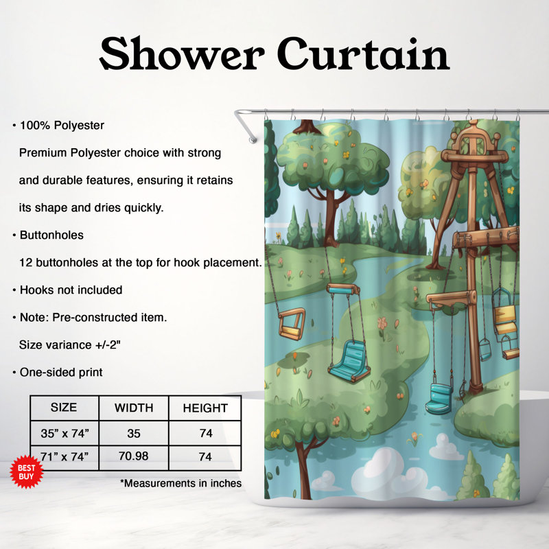 Rideau de douche Playtime Zone - Premium, H 74 po x l 71 po