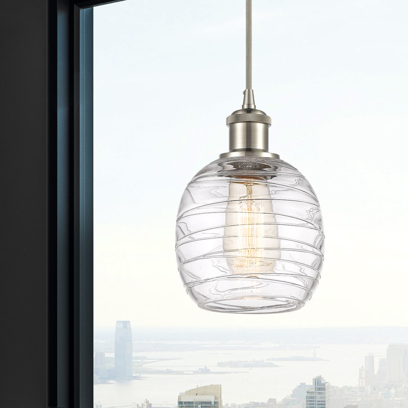 Luminaire suspendu simple à 1 lumière Amila, Nickel satiné brossé