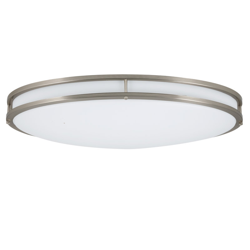 Plafonnier encastré 1 lumière Arjit, Nickel brossé, H 4,3 po x l 13,6 po x P 24 po