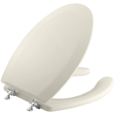 Triko Elongated Toilet Seat with Polished Chrome Hinges