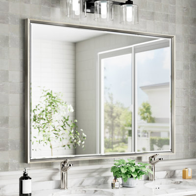 Lohoski Rectangle Beveled Bathroom Vanity Mirror with Thin Aluminum Frame