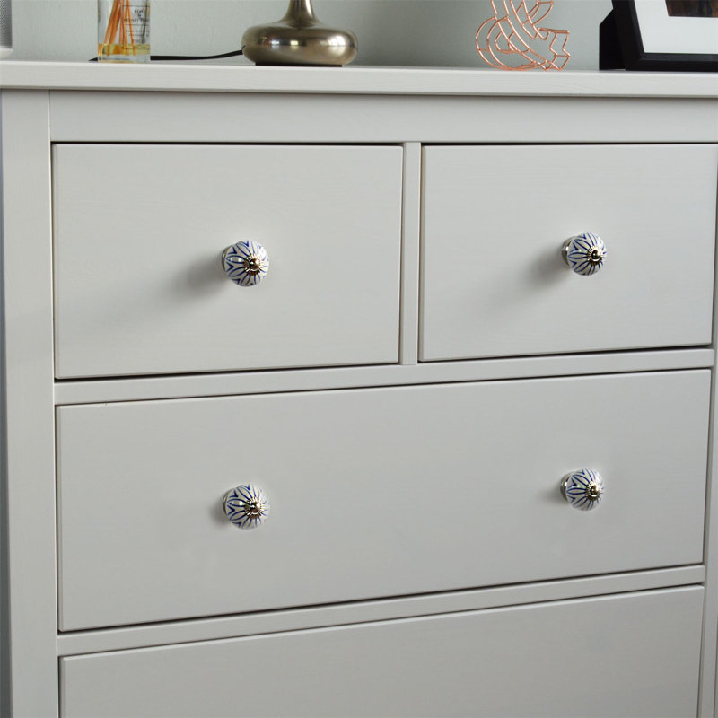 Nicola Spring - Round Ceramic Cabinet Knobs - Light Blue