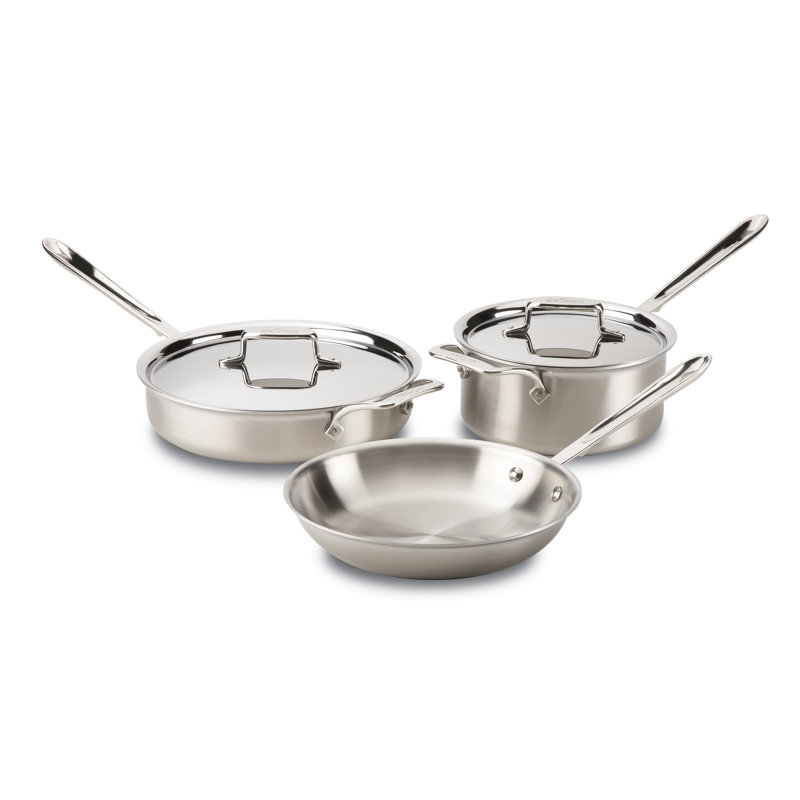 All-Clad Stainless Steel 3-Ply 5-Piece Cookware Set