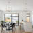 Modern Geometric Ceiling And Pendant Dual-Use Light Fixture, 5-Light Brushed Nickel Chandelier For Dining Room, Kitchen Island, Living Room, Entryway