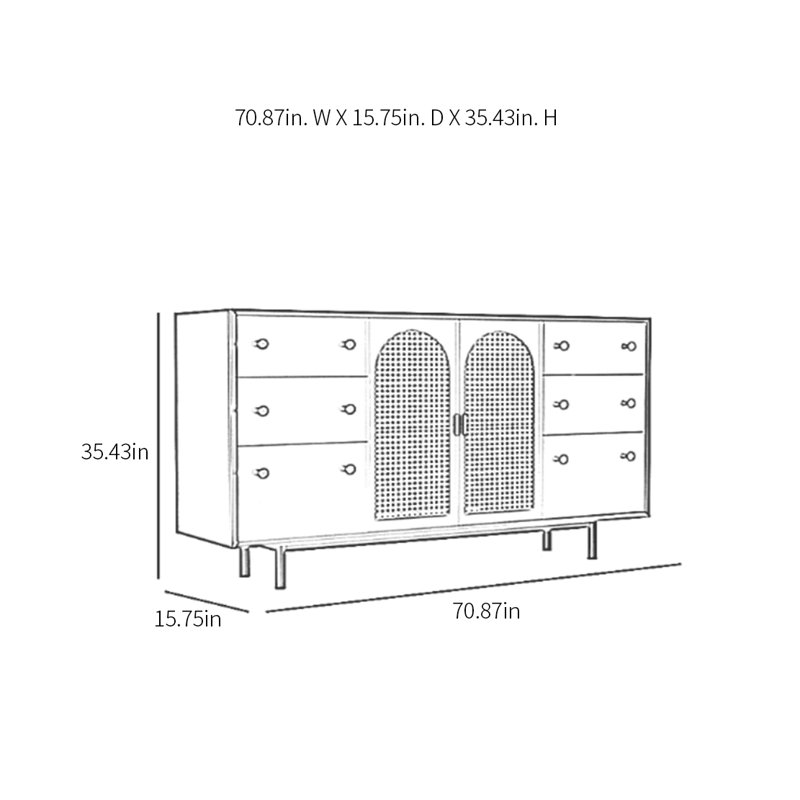 Modern Minimalist Sideboard Cabinet, White