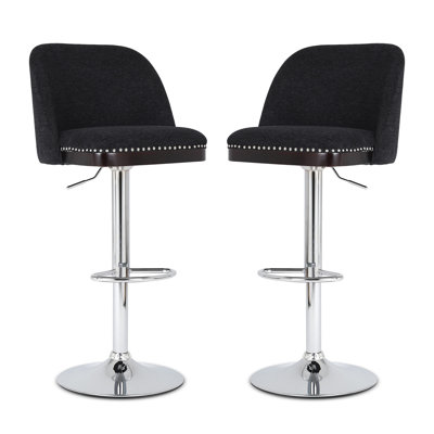 Deboroh Swivel Upholstered Adjustable Height Counter Stool 26" to 34"