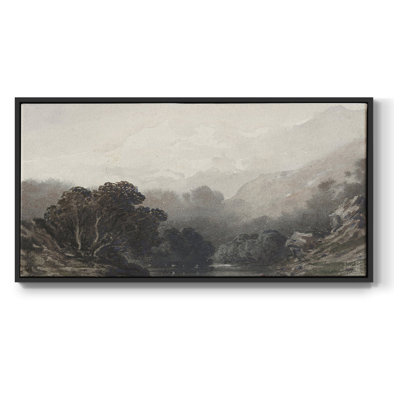 Série paysage - DCLXII - Toile tendue avec châssis encadré - Prêt à être accroché, Noir, H 21 po x l 41 po