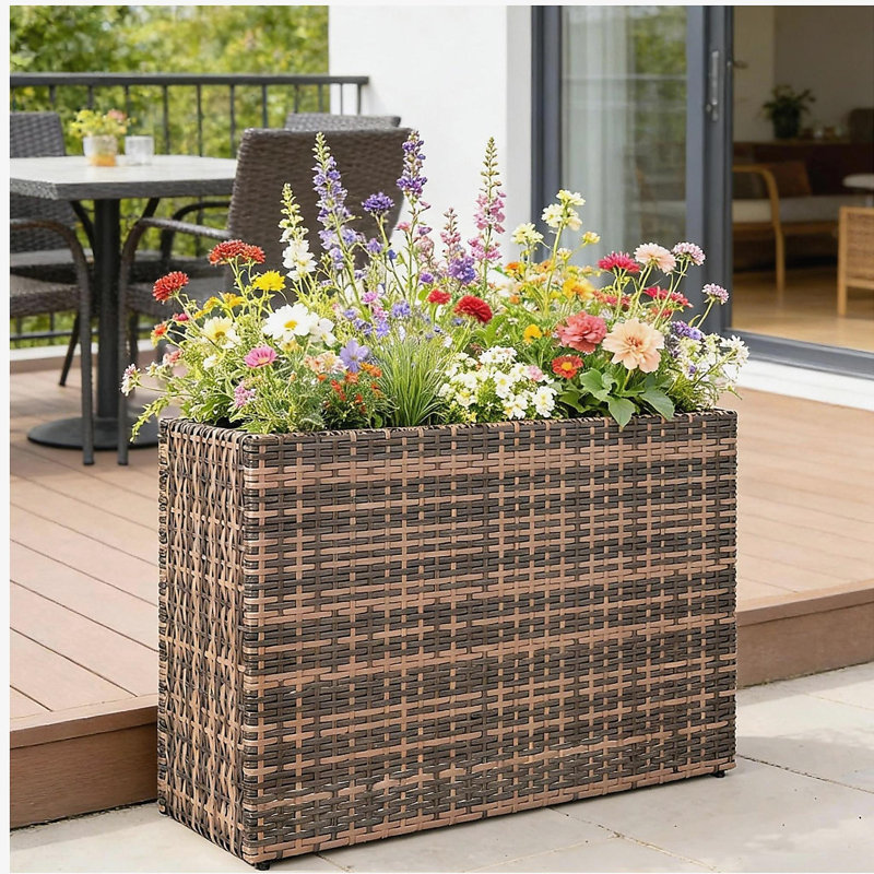 Jardinière surélevée moderne, lit surélevé pour jardin, Brun