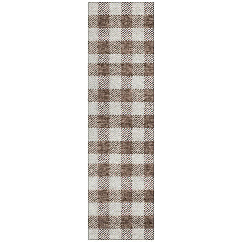 Plaid Indoor / Outdoor Rug, Runner 2'3" x 7'6"