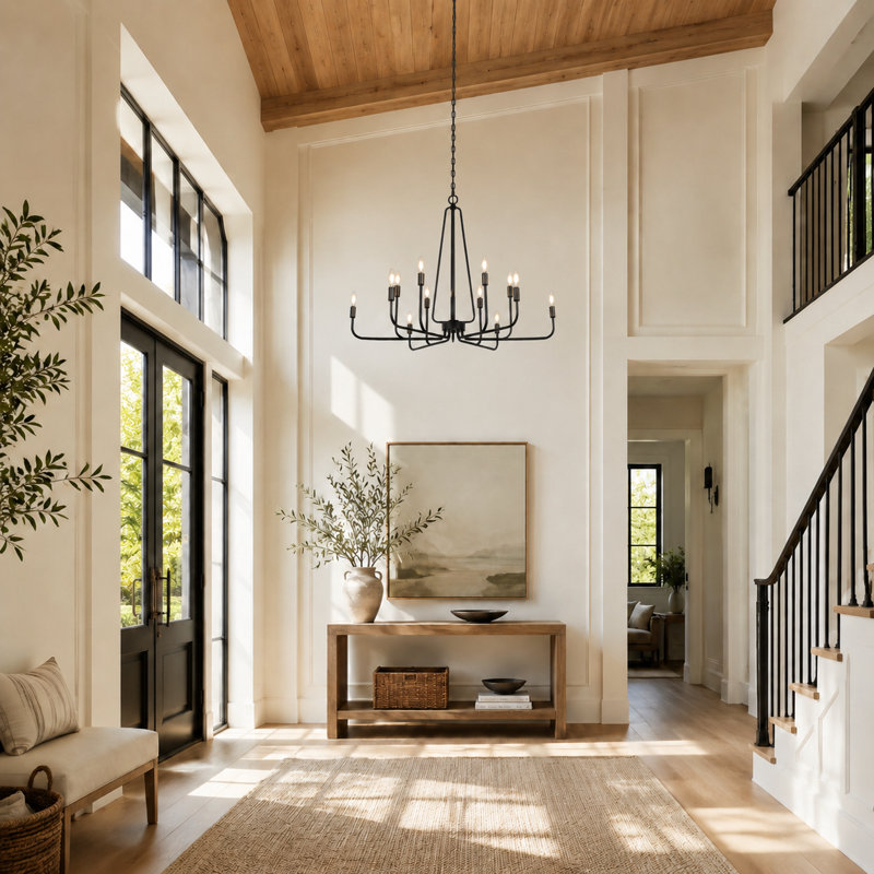 12-Light Dimmable Oversized Classic/Traditional Dining Room Chandelier