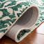 Tapis vert foncé / ivoire en laine touffeté à la main Evangely Damask-727324418