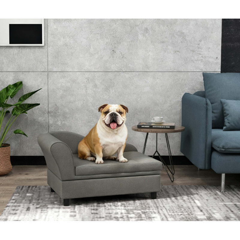 Canapé pour chien avec rangement pour animaux de compagnie, Gris