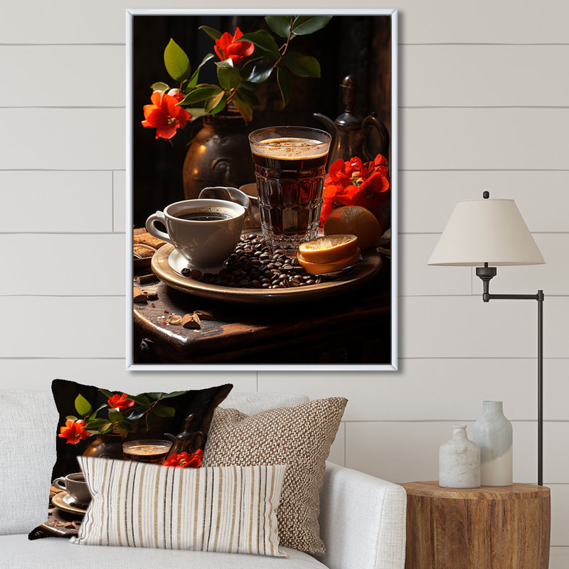 Aroma Cuban Coffee Harmony I, reproduction d'art sur toile, Black Picture Framed, H 32 po x l 24 po